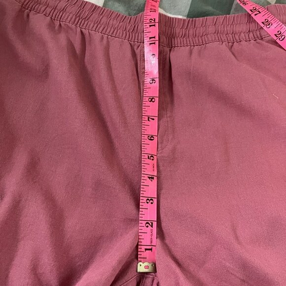 Frank by Frank & Oak Shorts Womens XL Pink Linen Blend Pull On Elastic Waist - Picture 6 of 12